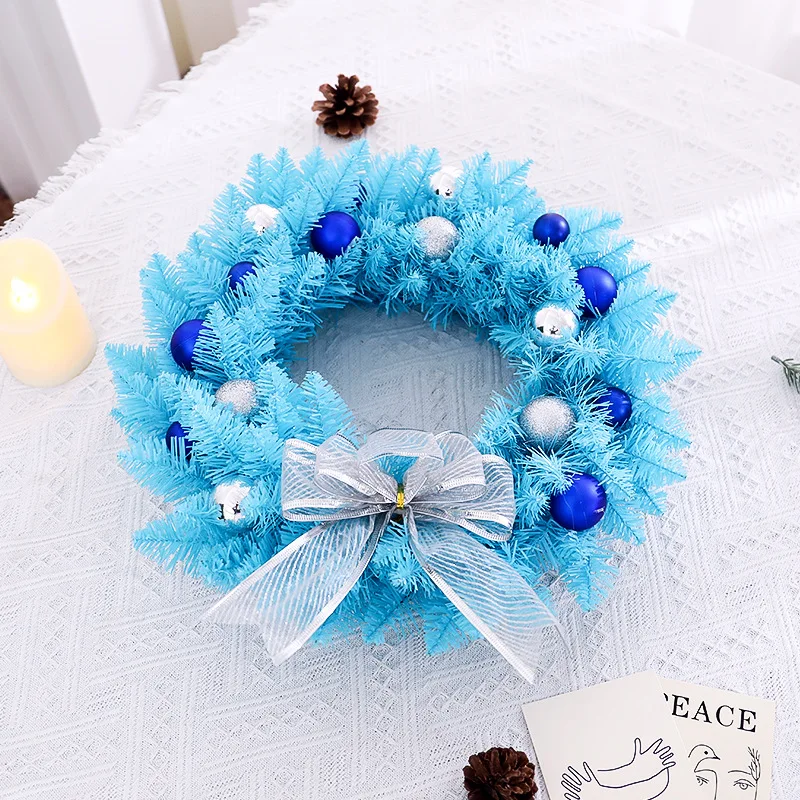 

Blue Christmas Wreath 30cm Home Decoration Wreath Arrangement Christmas Decoration Home Decor m