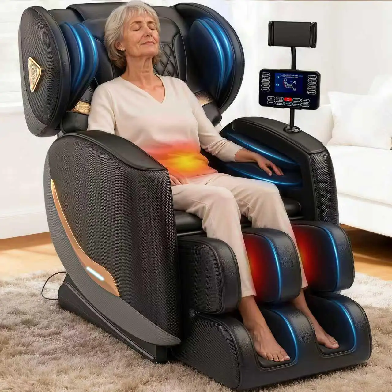Upgraded Massage Chair Full Body, Zero Gravity Recliner with Heat, 10 Fix Points, Bluetooth, Touch Screen, Customized