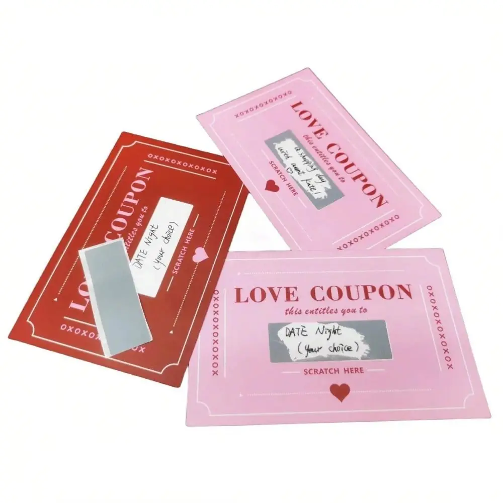 20pcs Romantic Lovers Scratch-off Cards Coupon Wedding Supplies Art Paper Love Coupon Card Creative Scratch Valentine's Day Card view 3