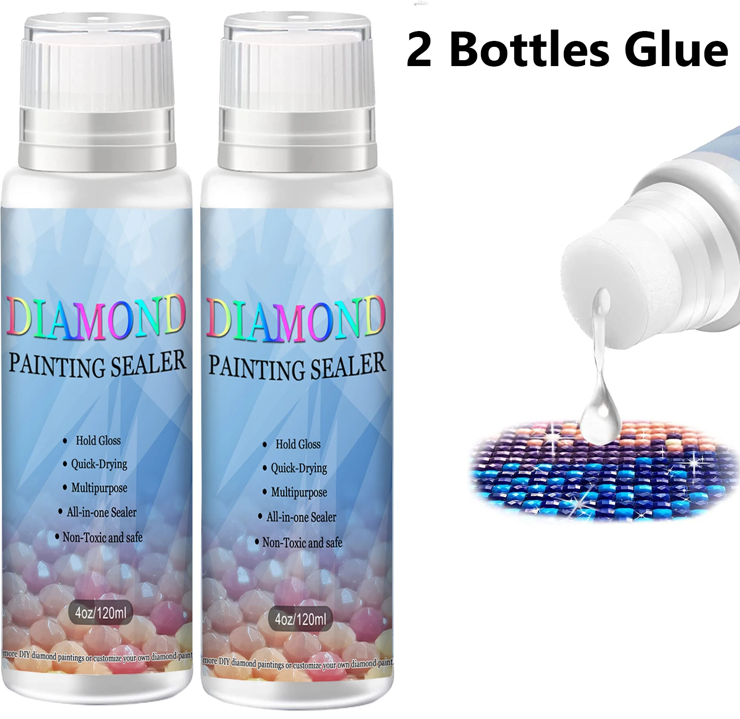 240ML Diamond Painting Glue Sealer Diamond Art Permanent Hold Shine Effect Sealer Diamond Painting Puzzles Glue Tool Accessories