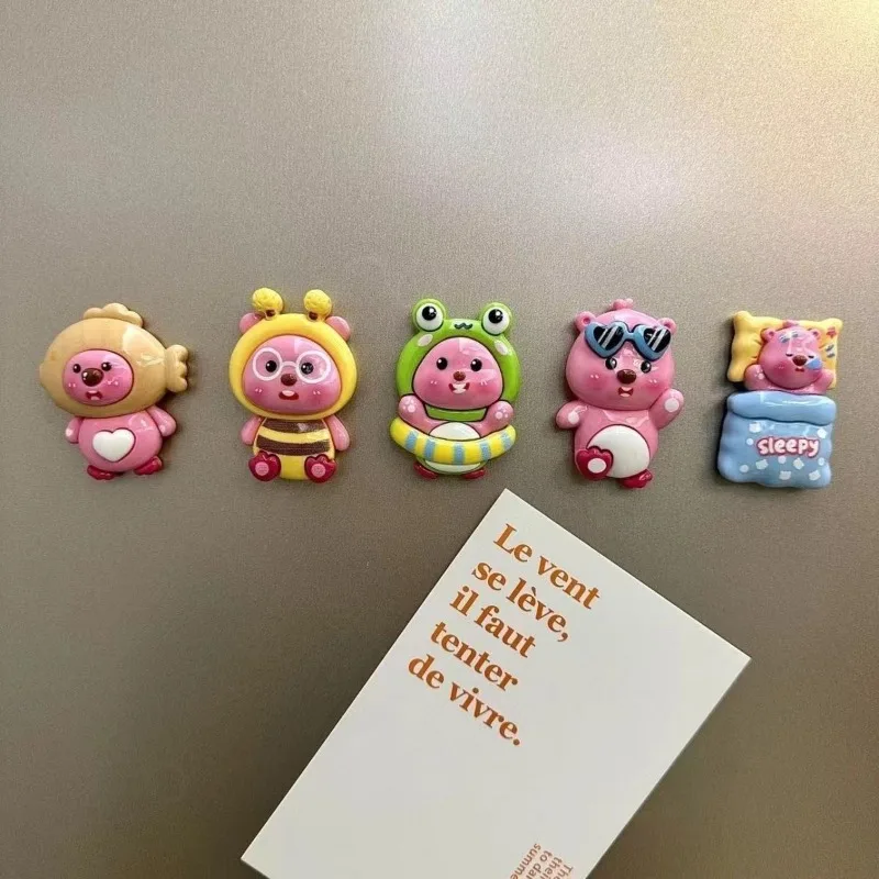 루피 냉장고 자석 스티커, 창의적인 장식 사진 메시지 자석, 만화 관광 기념품 냉장고 스티커, 5 개