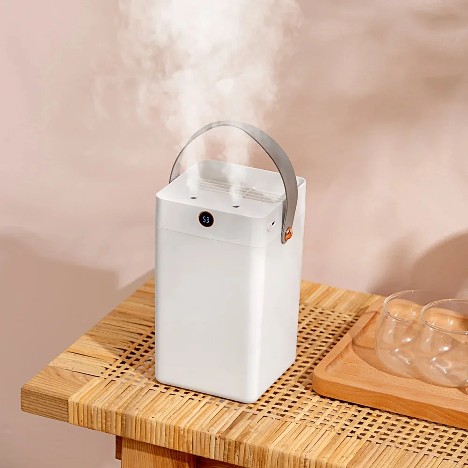 Ultra Quiet 3L Dual Spray Air Humidifier with Digital Display for Office and Bedroom - USB Aromatherapy Diffuser - Mute Spray At