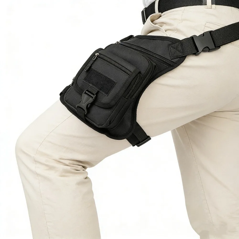 Unisex Multifunctional Motorcycle Thigh Bag Portable Adjustable Strap Thigh Pack Waterproof Motorcycle Leg Bag Motorcycle Riding