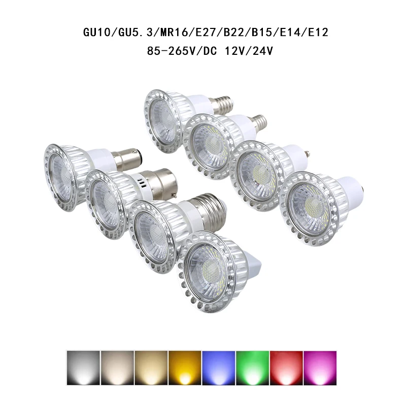 

Dimmable GU10 E27 E14 GU5.3 E12 Lampada LED Bulb 220V Bombillas LED Lamp Spotlight 10w LED COB Indoor Lighting Home Decoration