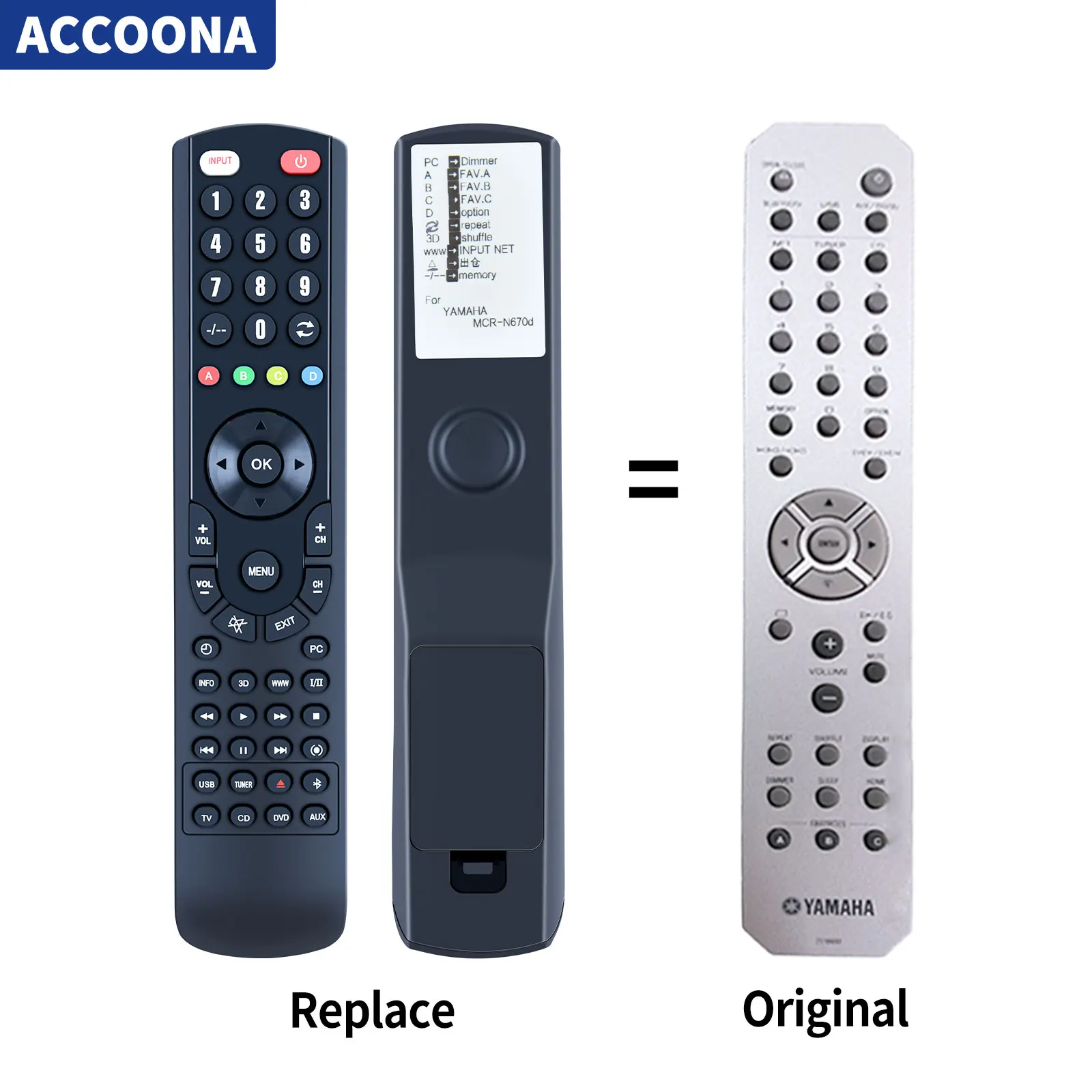 Remote control ZS18490 for Yamaha MCRN670D MCR-N670D MCR-N670 MCR670