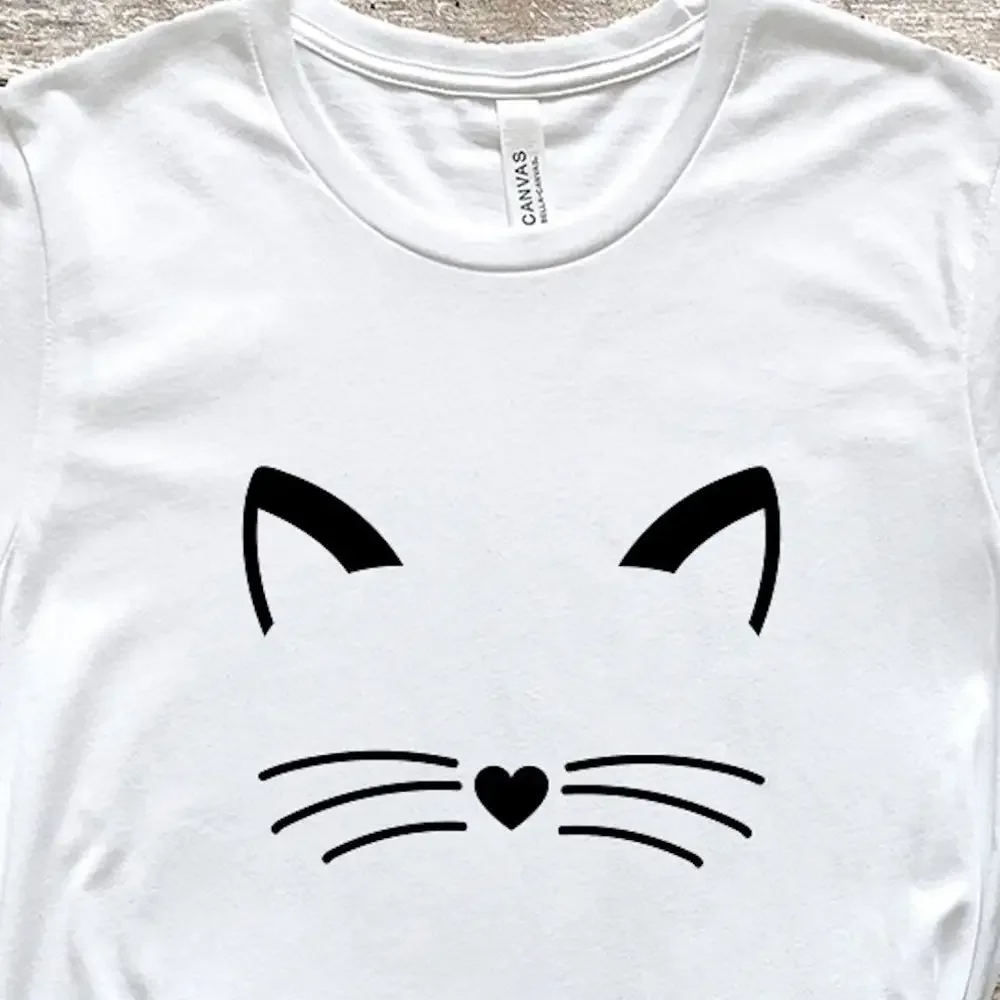 Cat Face T Shirt For Women Her Lover Birthday Mom Owner