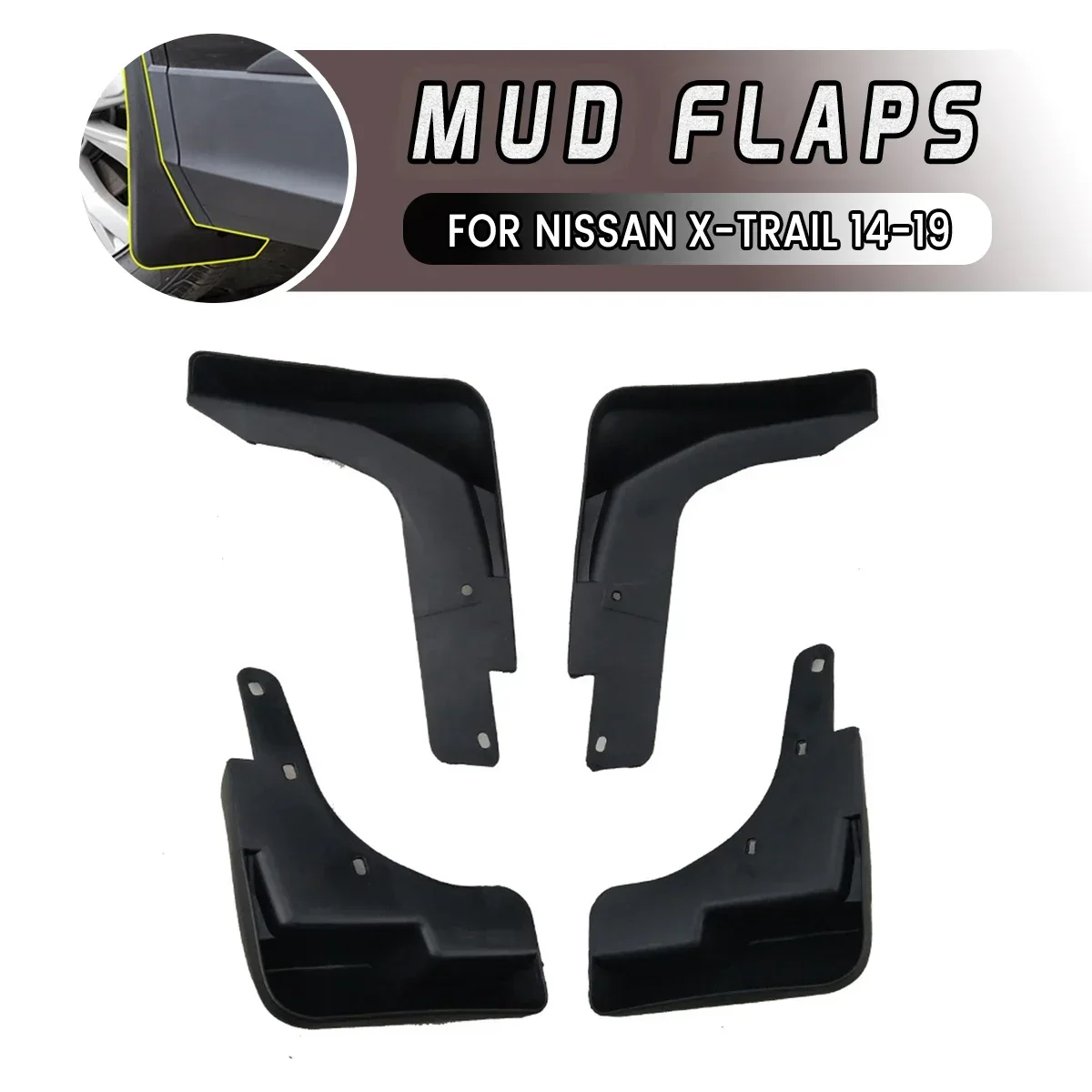 Car Front Rear Car Mudguards Fender Flares Mud Guard Flap Anti Splash Mudflaps Soft Good Tenacity For NISSAN X-TRAIL 14-19