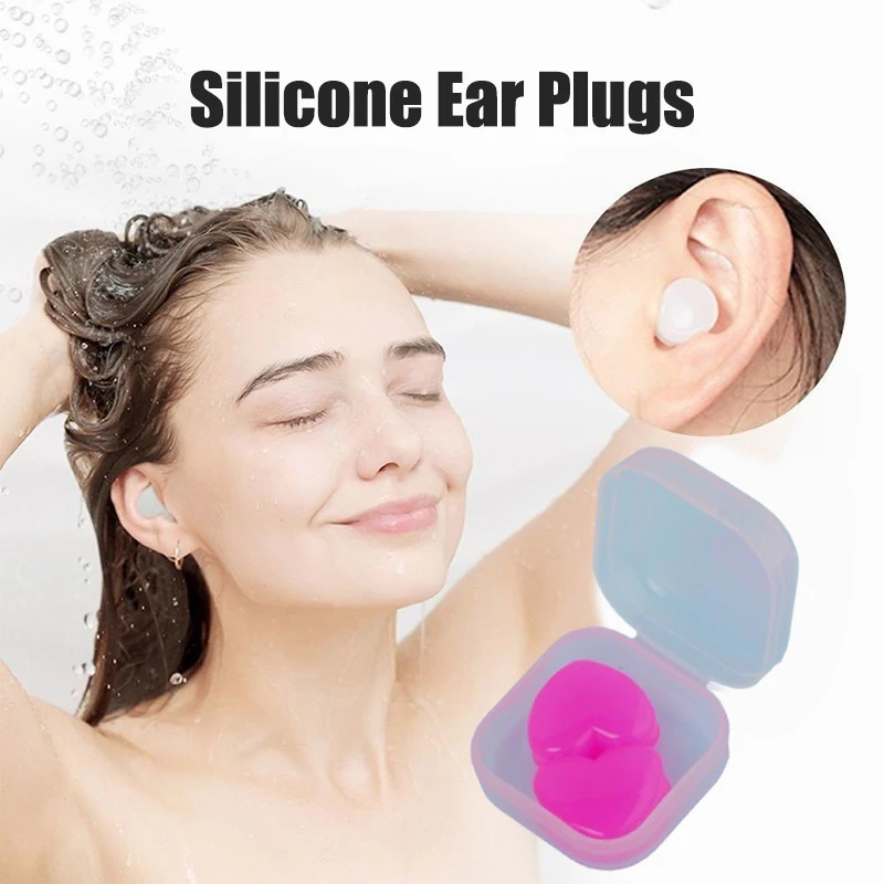 

2PCS Silicone Ear Plug Reusable Love Heart Shape Silicone Wax Earplugs Swimming Moldable Earplugs Noise Reduction