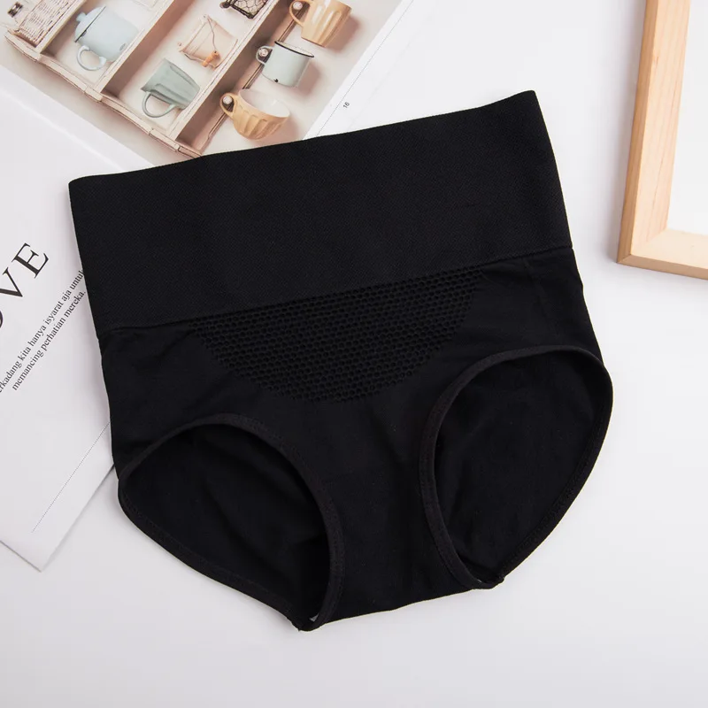 Women\'s Underwear Seamless Comfort Briefs High Waist Solid Color Control Hip Underpants Plus Size Female Lingerie Panties 2023