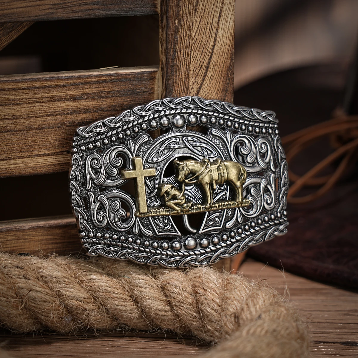 Western Belt Buckle Initial Vintage-Cowboy Rodeo Silver Large Skull Belt Buckle for Men Women