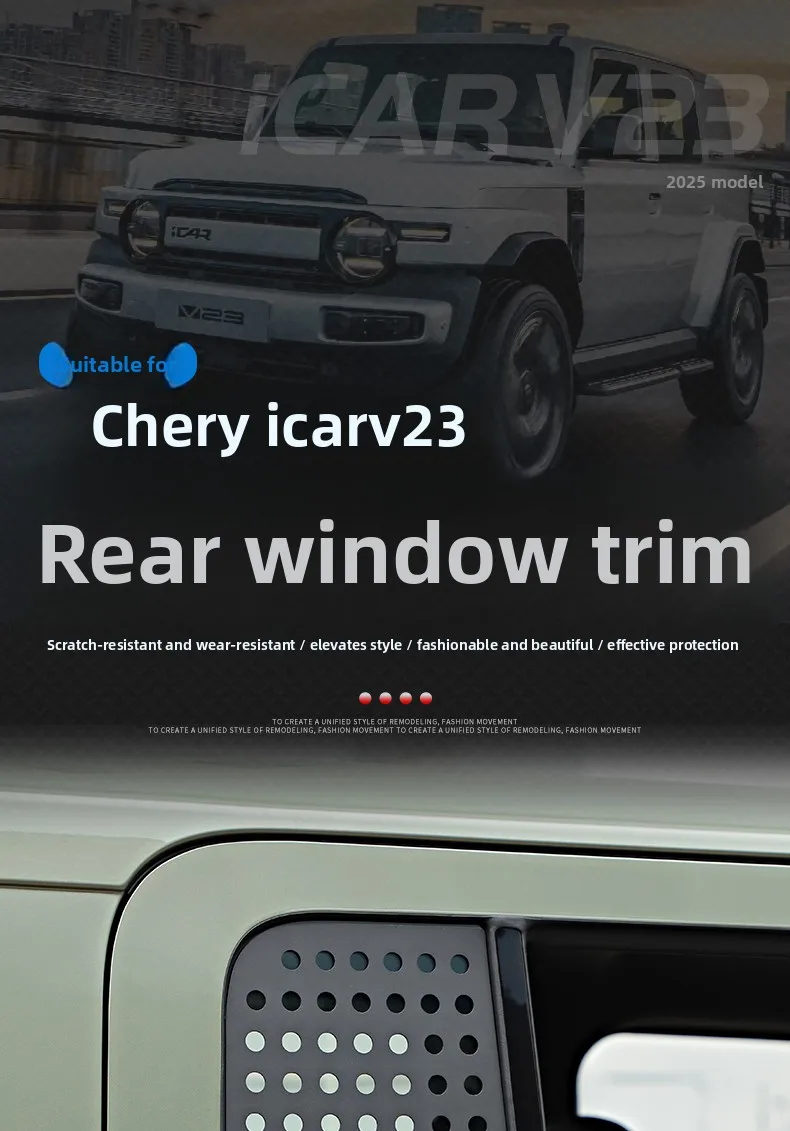Suitable for Chery iCAR V23 special rear door small window glass decorative sticker modification aluminum alloy sunshade