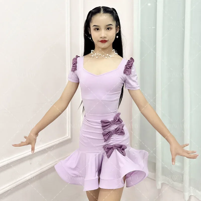 

Cha Cha Rumba Samba Tango Latin Dance Dress Girls Standard Ballroom Dance Dresses Dance Clothes Skirt Kids Latin Practice Dress