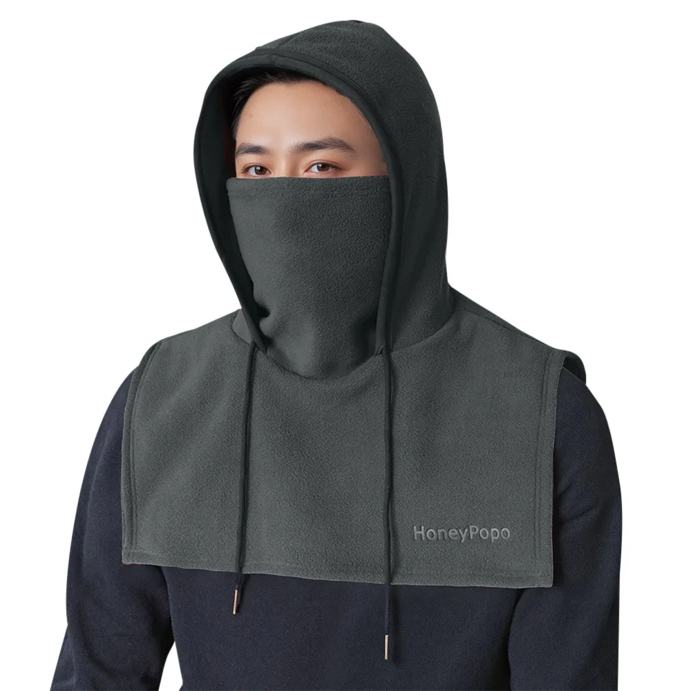 

Fashion Fleece Winter Integrated Cap Scarf Ear Protection Warm Beanie Hat Scarf Windproof Soft Balaclava Hat for Men Women