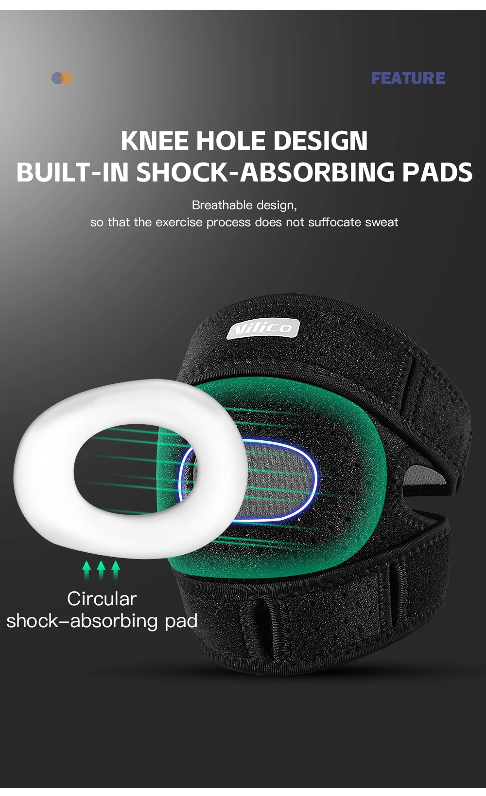 Sport Patella Strap Laufen Springseil Fitness Knieschutz Meniskus Professionelle Ausrüstung Knieschützer – Detail 5