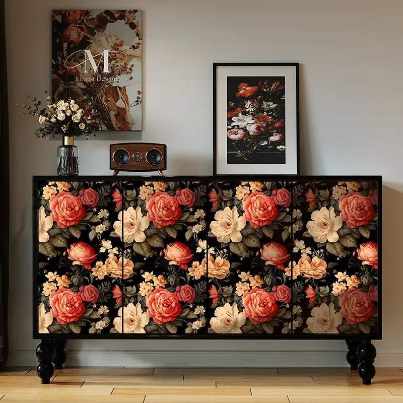 

Home Decoration Peony Flower Wallpaper Vintage Waterproof Floral Self Adhesive Wallpapers Living Room Bedroom Background Mural