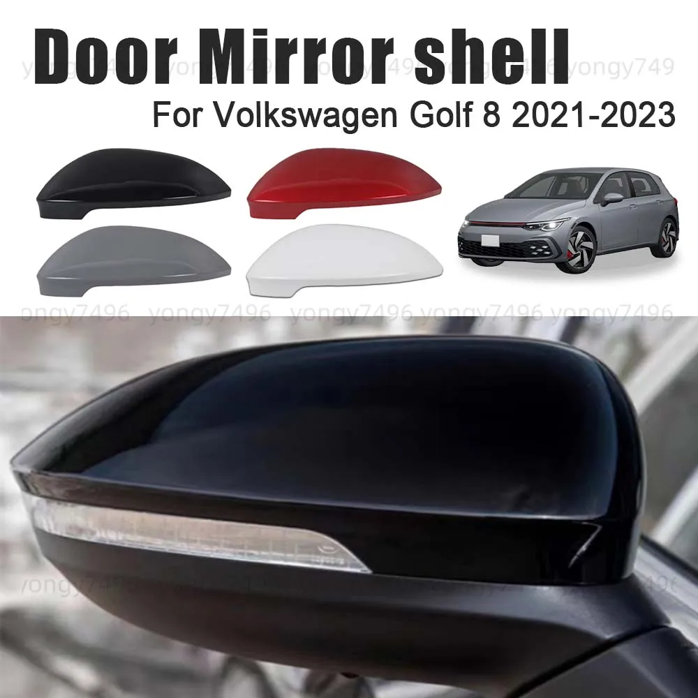 Protective Cover Door Mirror Shell For Volkswagen Golf 8 2021 2022 2023 Car Rearview Accessories Picture Frame Lens White Black