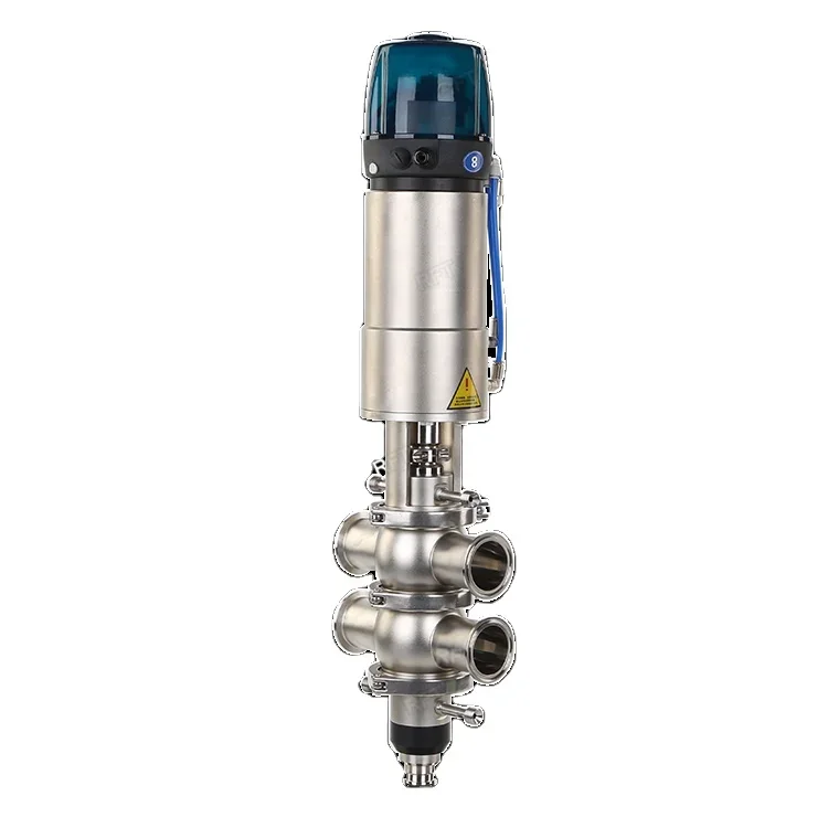 Sanitary Stainless Steel Pneumatic Clamped Double Seat Mixing Proof Valve