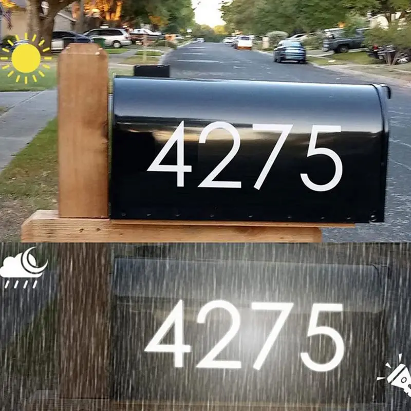 

Mail Box Numbers For Mailbox Reflective 0-9 Reflective Invisible Digital Sticker License Plate Number Heat-resistant PVC Home
