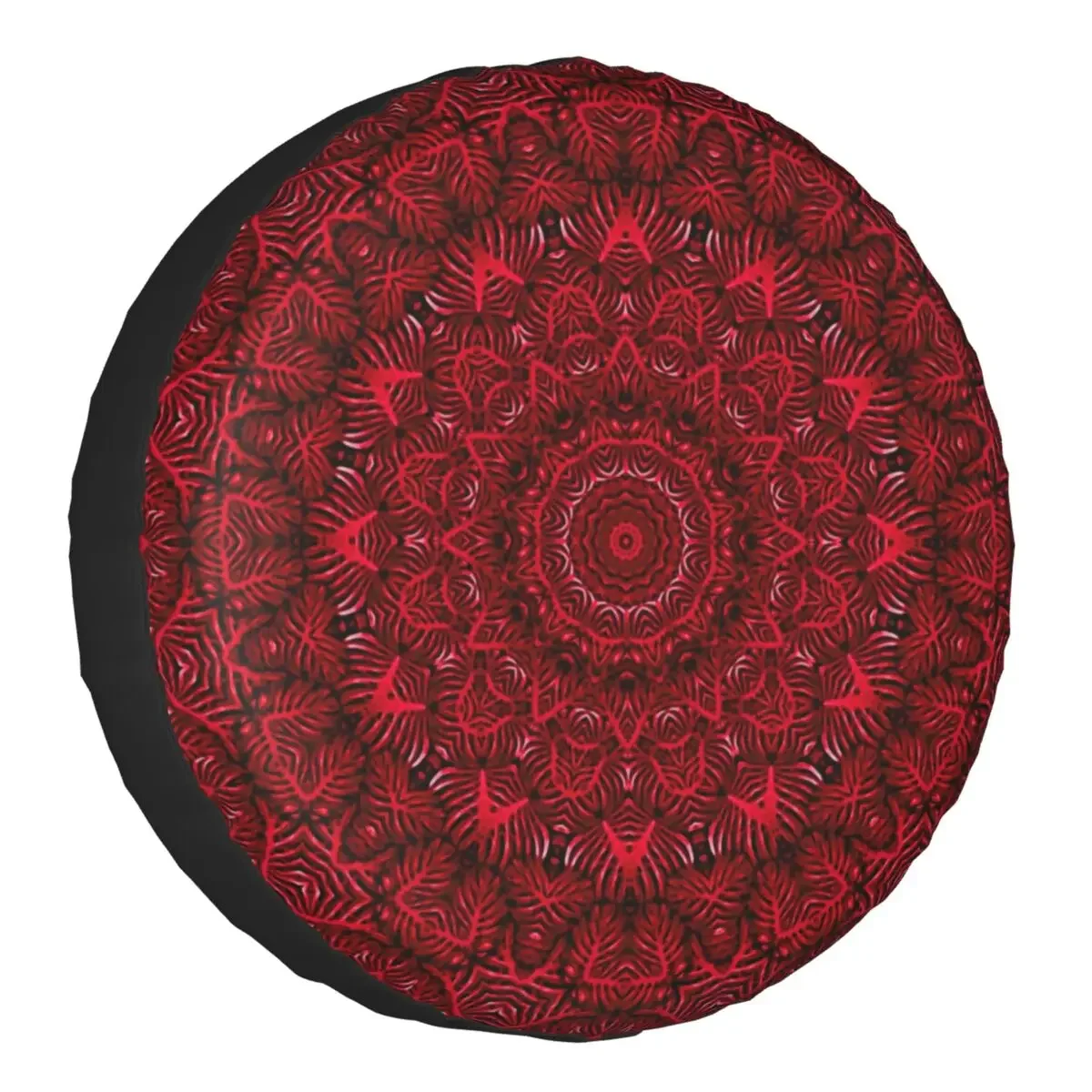 Red Passion Mandala Spare Tire Cover for Prado Pajero Wrangler Jeep RV SUV Camper Boho Floral Pattern Car Wheel Protector Cover