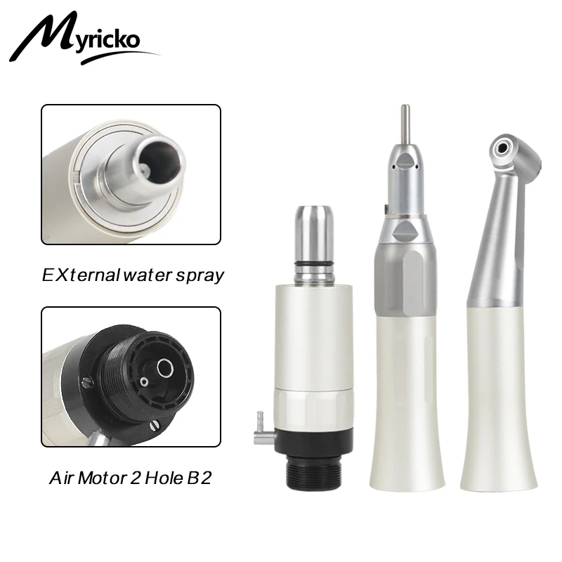 FX Dental Low Speed Handpiece External Push Button Single Water Spray Contra Angle 2/4 Holes Air Motor Dental Equipment Supplies