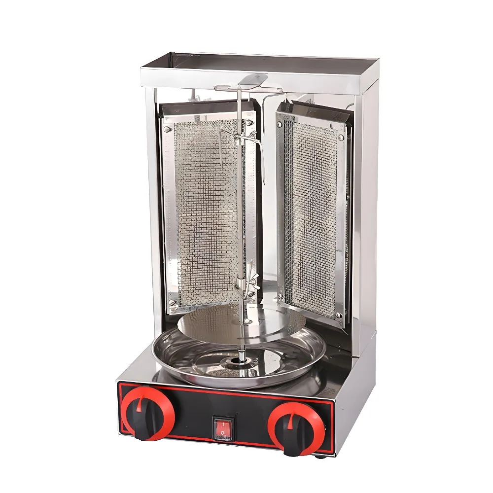 Stainless Steel Gas Chicken Rotisserie Machine, Mini Shawarma Grill, Rotisserie Oven for Commercial Use, BBQ Roaster