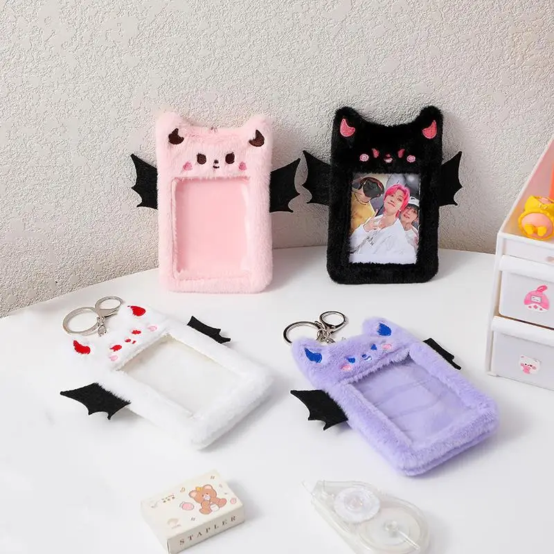 

Cute Keychain Plush Card Cover Protector Case Photo Card Holder ID Credit Case Winged Devil Items Cool Star Chasing Pendant
