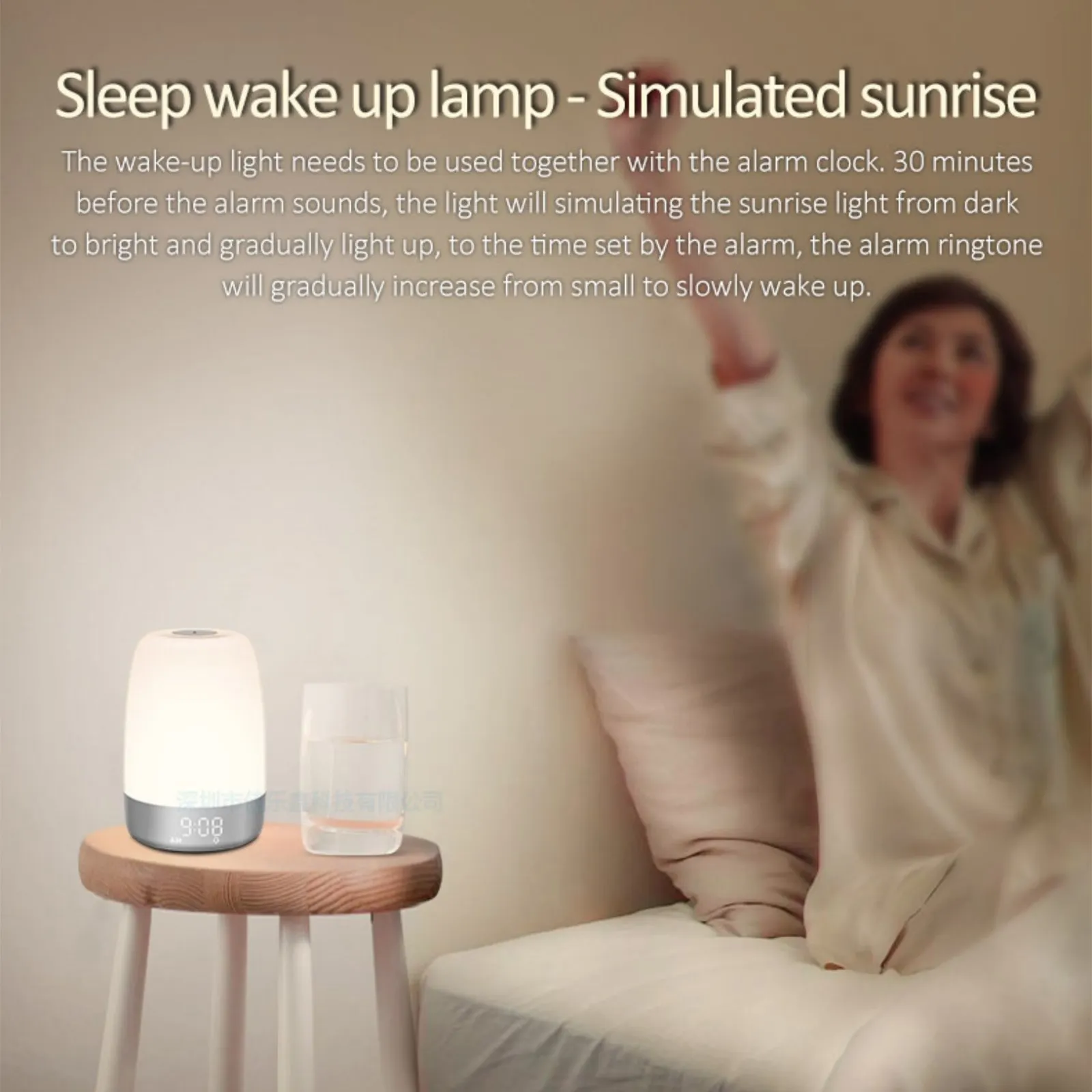 Wake-up Light Simulates Natural Sunrise Wake-up Alarm Clock Bedside Light LED Night Light Portable Colorful Shooting Light