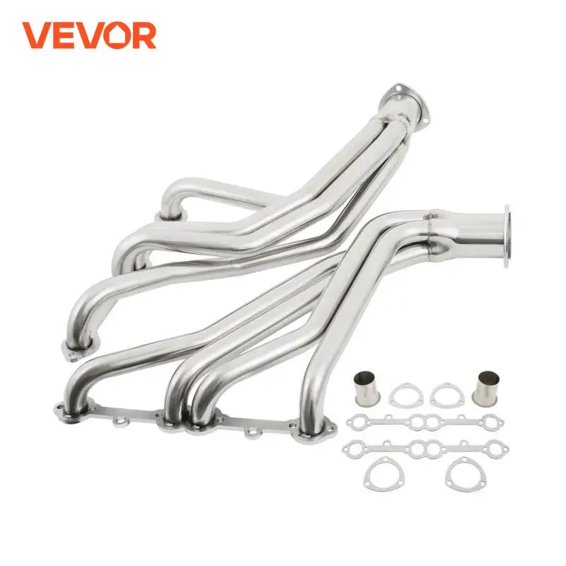 VEVOR Exhaust Manifold Header Sliver Long Tube Mounting Accessories for 1966-1987 Chevy/ GMC SBC 265-350Ci Pickup Truck Blazer