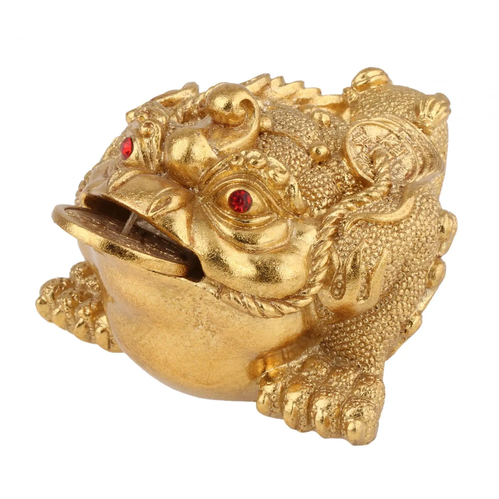 Feng Shui Toad Figurine Car Dashboard Decor Desktop Ornament Animal Sculpture for Bookshelf Cabinet Desk Home Birthday Gift