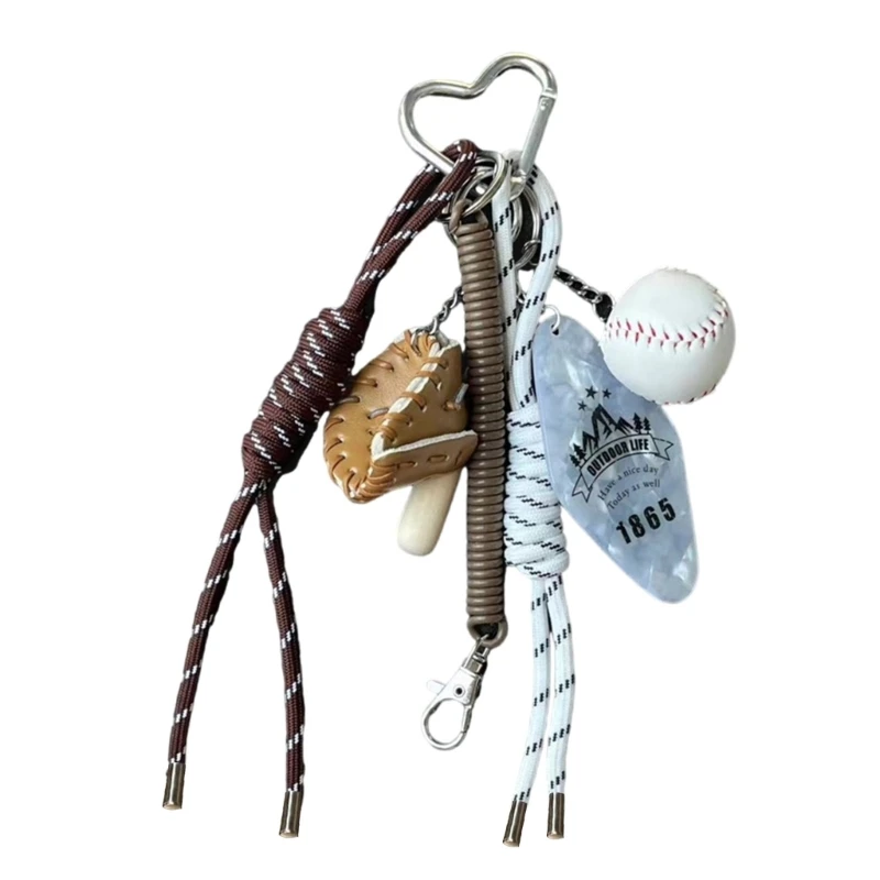 

Elegant Baseball Keychain Creative Baseball Car Keyrings Woven Key Pendant for Gift Giving