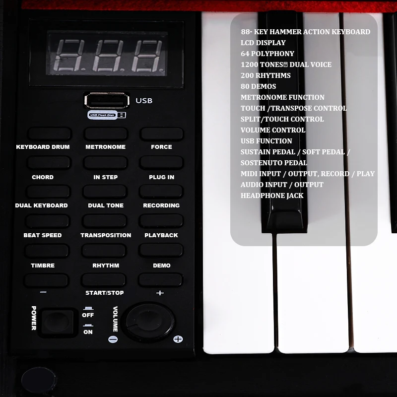 คีย์บอร์ดเปียโนไม้ เครื่องดนตร - Musical Instrument Keyboard Price บทวิจารณ์และราคา