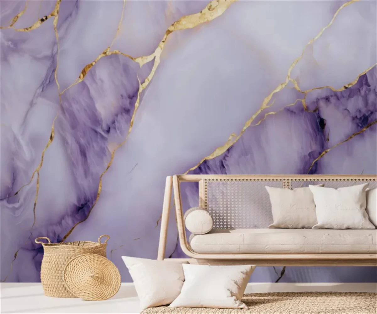 beibehang Customized purple abstract gold bedroom living room decoration painting background wallpaper