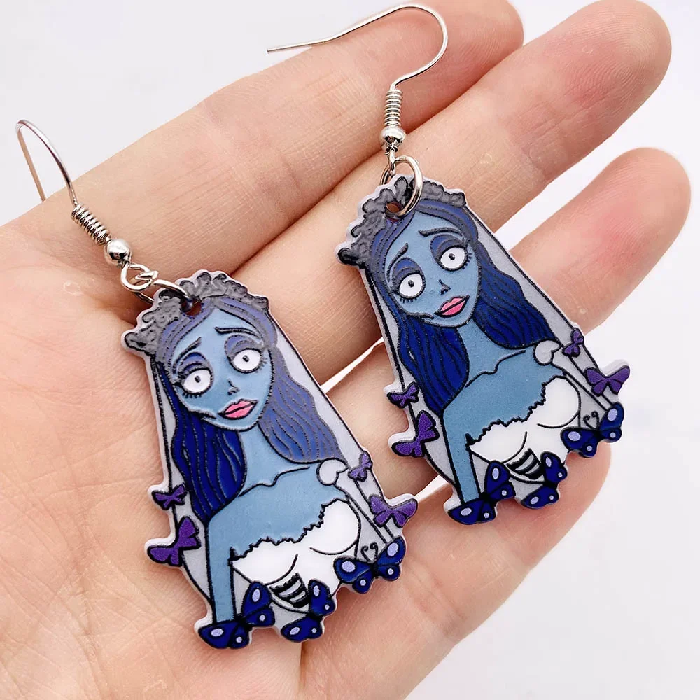 Halloween Horror Movie Acrylic Drop Earrings for Women All Saints\' Day Skeleton Ghost Acrylic Ear Pendants Party Jewelry Gifts