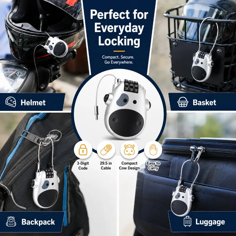 Mini Cow Combination Cable Loc - Cycling Commuter Backpack review and price