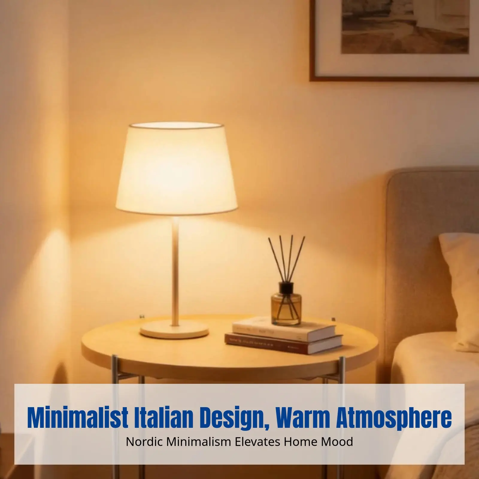 

Minimalist Italian Design Coffee Table, Sturdy Wood Tray Table, Modern Round Side Table for Living Room, Small Space Luxury