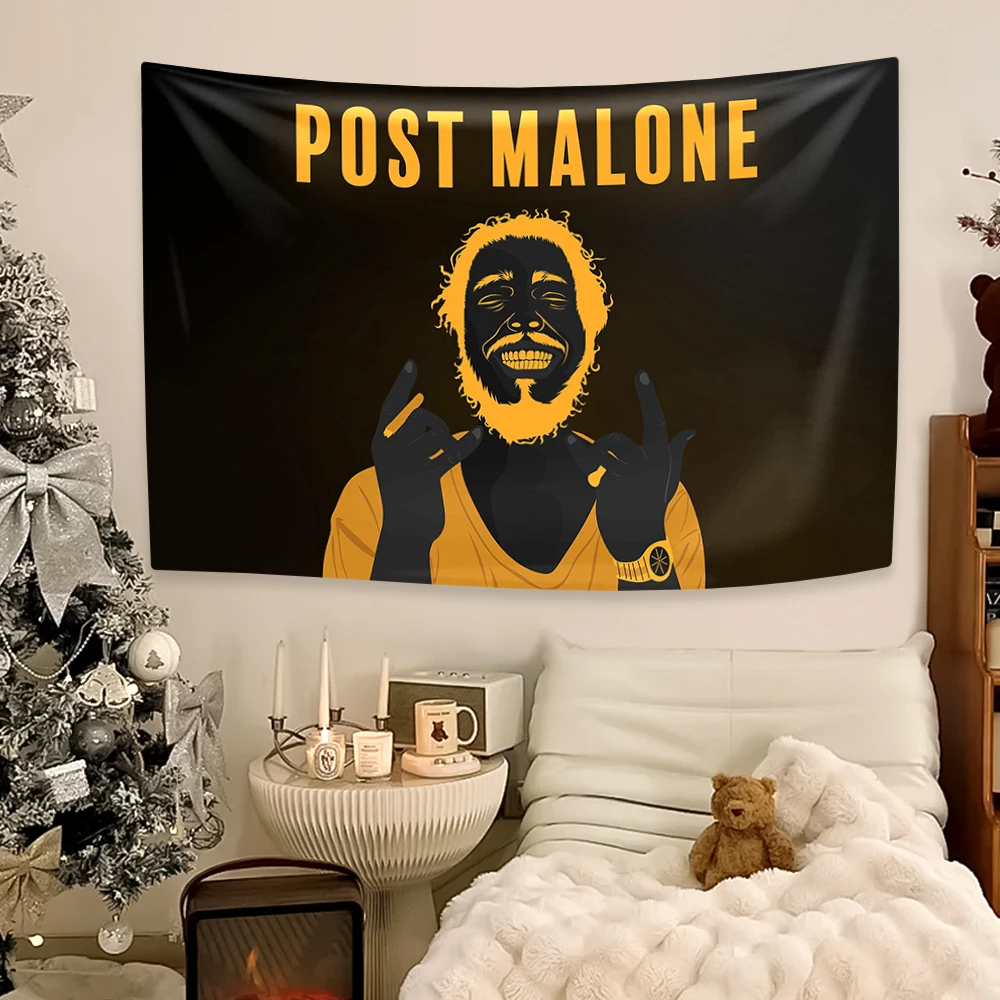 American Singer Star Rapper Post Tapestry Malones Poster Printed Home Decoration Wall Hanging Covering Dormitory Backdrop