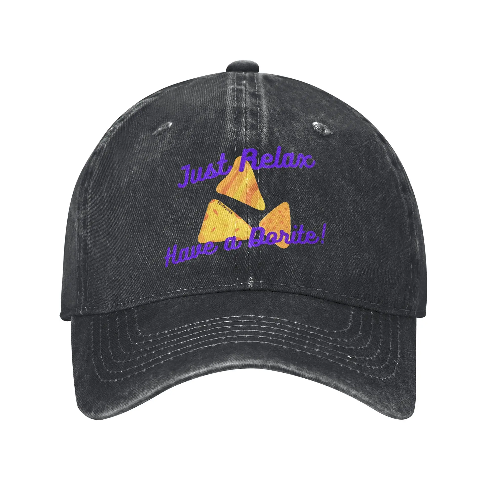 Dorito Tortilla Chip Baseball Cap  Outdoor Gym Adjustable Washed Hip Hop Hats Men Adult y2k Cool Print Baseball Caps