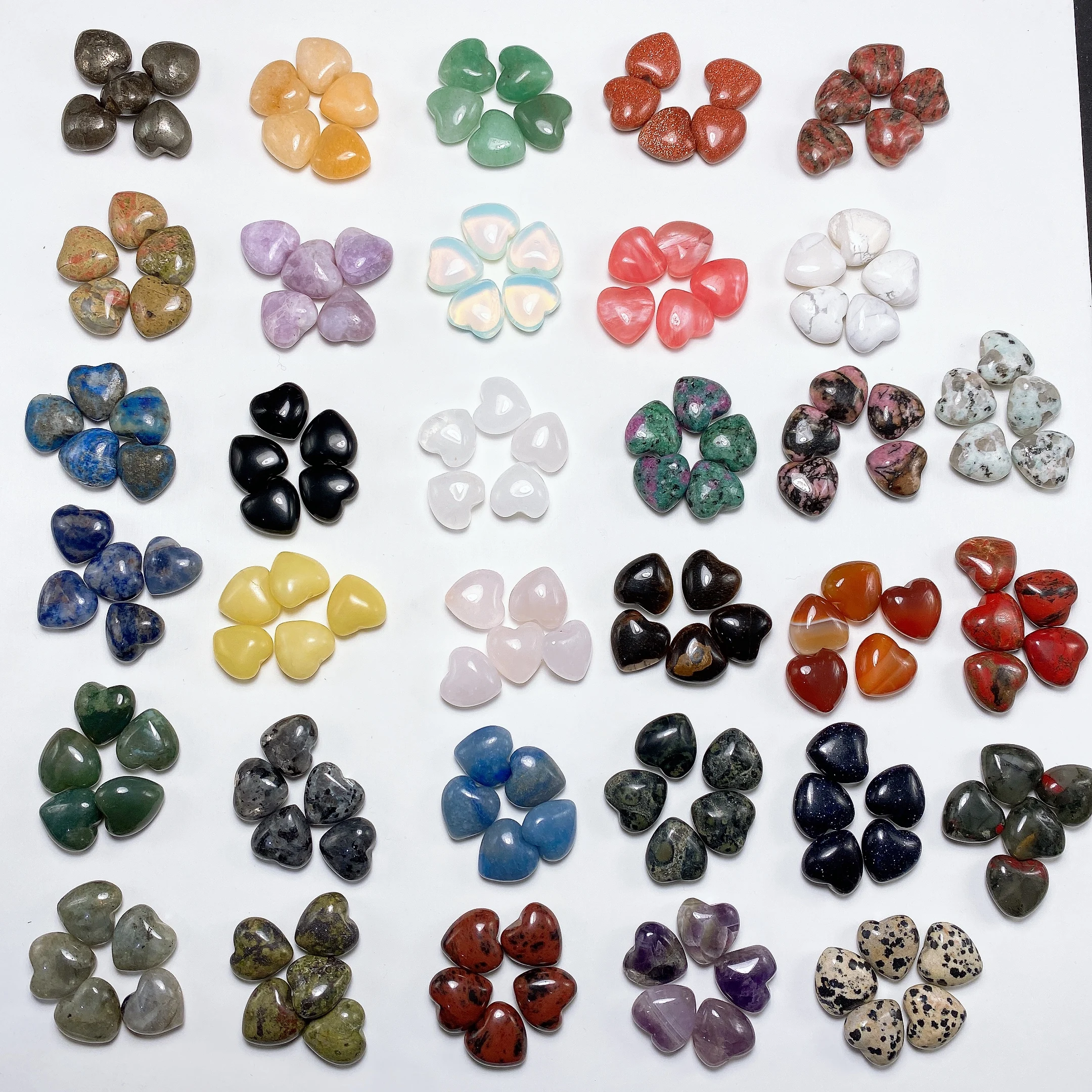 15mm Natural Stone Mini Heart Shape Statue Crystal Quartz Gemstone Reiki Healing Home Decor DIY For Necklace Jewelry Gift