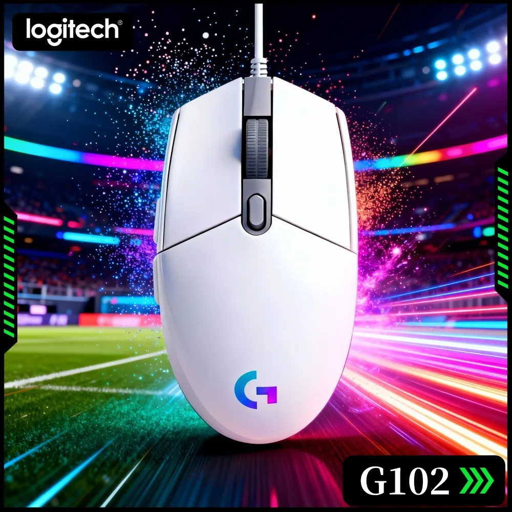 Logitech G102 Wired Gaming Mouse High Stability HERO Sensor Variable DPI RGB Lighting To Beautify Your Desktop Space