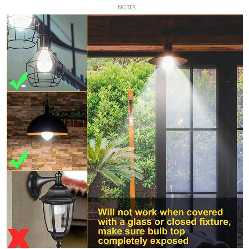 A70P 4X 12W モーションセンサー電球、屋外/屋内動作起動セキュリティ LED 電球、1000LM、E26/B22、3500K ウォームホワイト