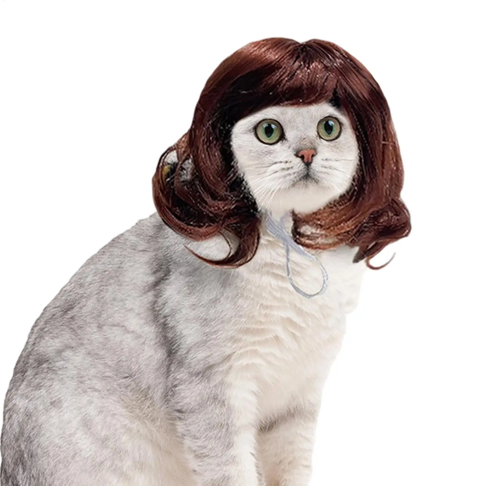 Pet Wigs For Dogs Soft Funny Elastic Bands Comfortable Breathable Pet Show Performance Stage Wigs For Halloween Cosplay Carnival