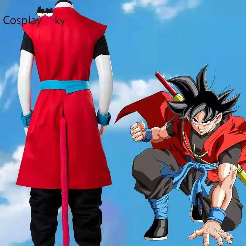 Anime Dragon Ball Heroes Xeno Goku Cosplay Outfit Complete Martial Arts Uniform Suit Male Cosplay Costume for Convention Event