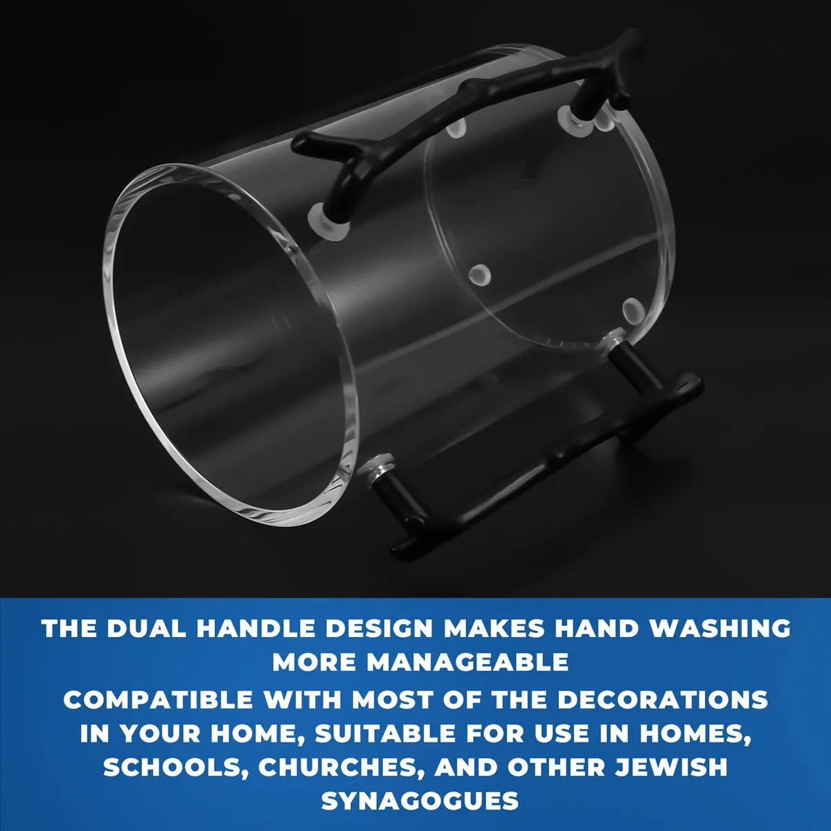 A08I Hand Washing Cup Acrylic Washing Cup Hand Wash Cup with Two Acrylic Handles for Jewish Prayer Wash Cup Branch Handles