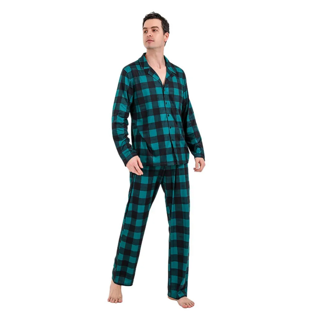 2024 Cosy Green Plaid Family Matching Christmas Pajamas Sets Cute Holiday Outfits for Kids & Parents Family Matching Clothes