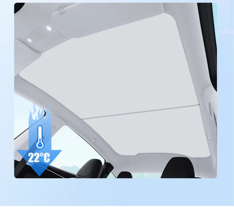 LCARS is suitable for Tesla's new extended version of the ice crystal sunshade, model YL sunroof + rear window sunshade, split sunshade umbrella, sunshade for the roof, and sun protection (only suitable for the extended version)
