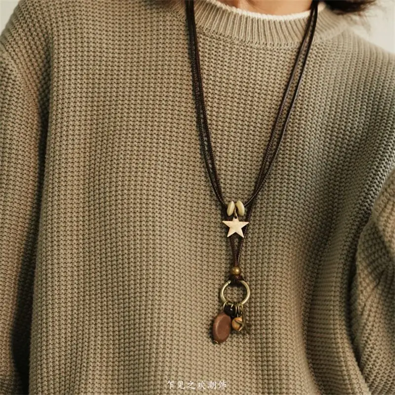

Original niche design couple necklace retro Chinese style pendant versatile ethnic style necklace accessory new style