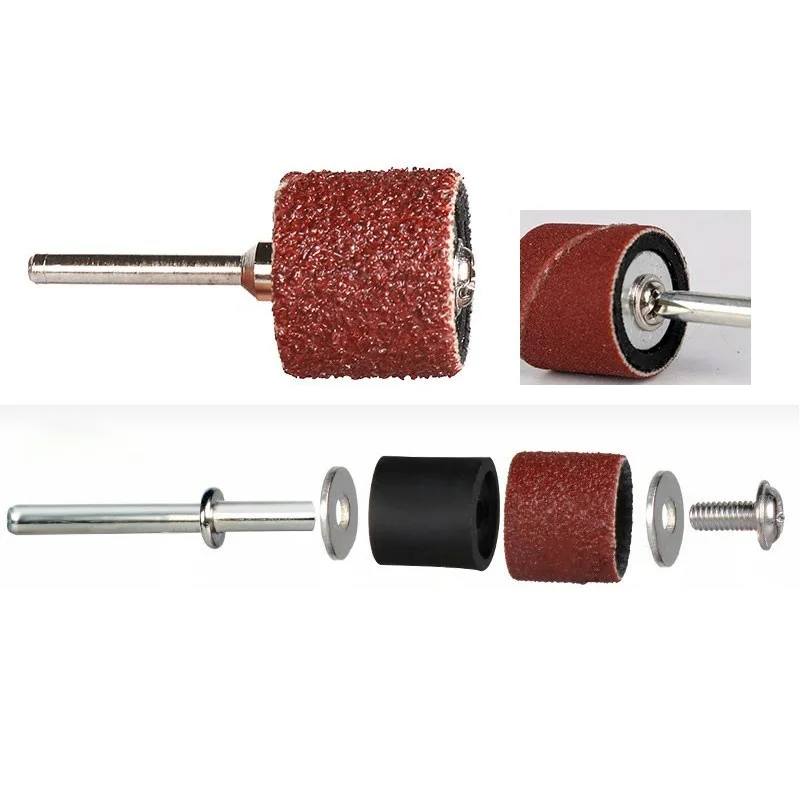 Grinding Sandpaper Sanding Ring with Rod Abrasive Rotary Tool 80Grit 120Grit 150Grit 180Grit~600Grit Machine Grinding Sand Rin