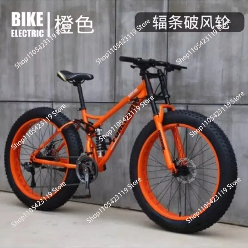 Mountain bike variable speed off-road beach snow men's and women's youth soft tail shock absorber 4.0 ultra wide tire bike