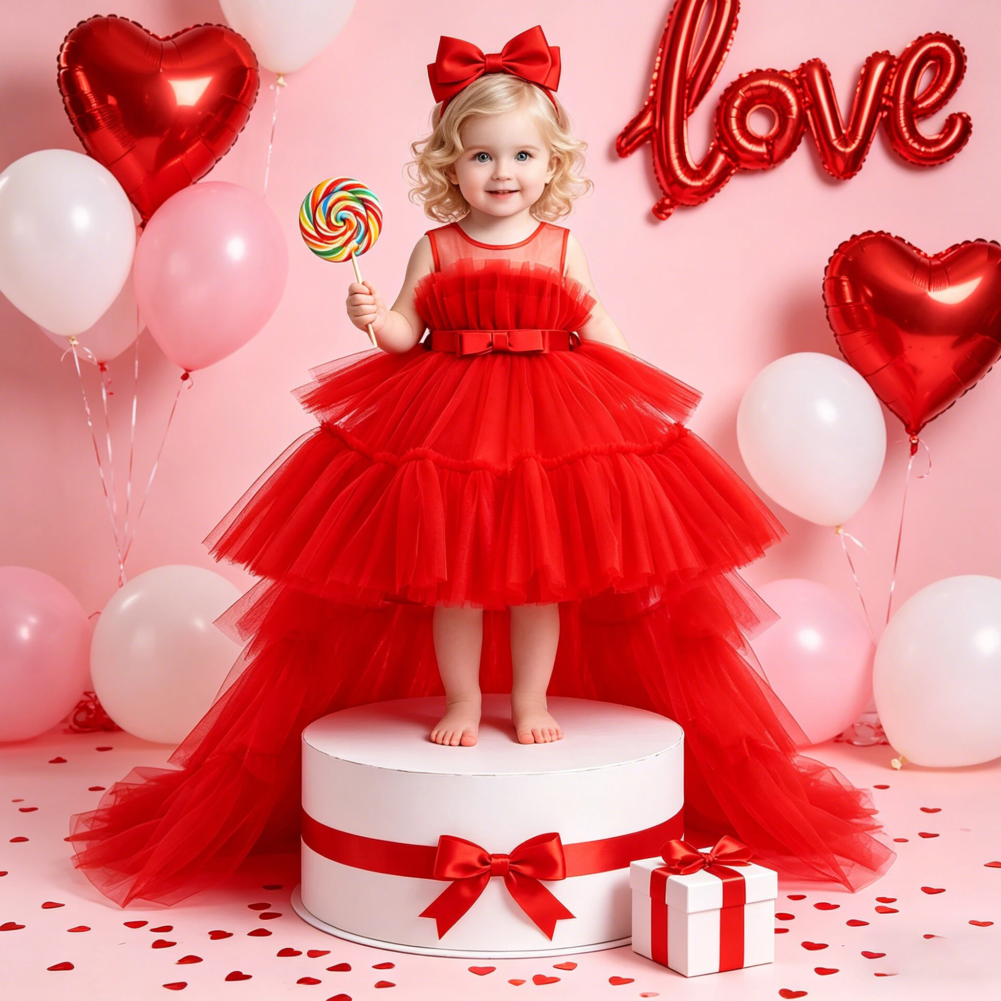 Elegant Tulle Bridesmaids Party Girls Dresses Summer Baptism Birthday Wedding Prom Princess Dress for Girl Christmas Kids Clohes