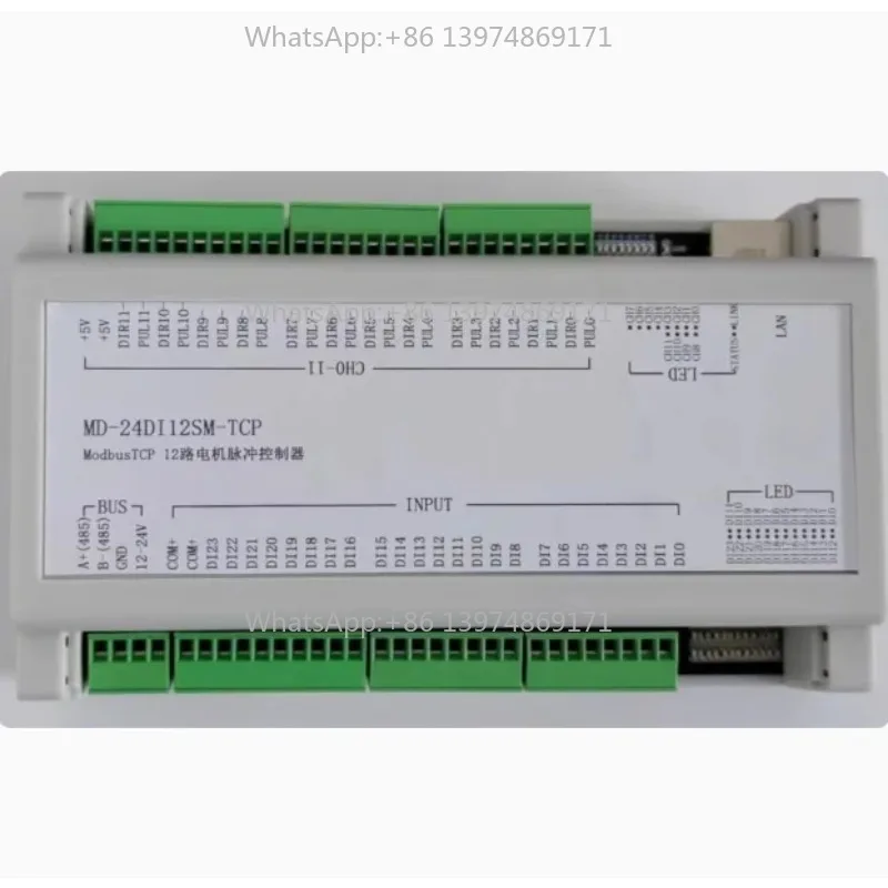 Modbus TCP Servo Stepper Motor Pulse Controller 8/12 Axis, S-type Acceleration Deceleration, 2MHz Output Frequency